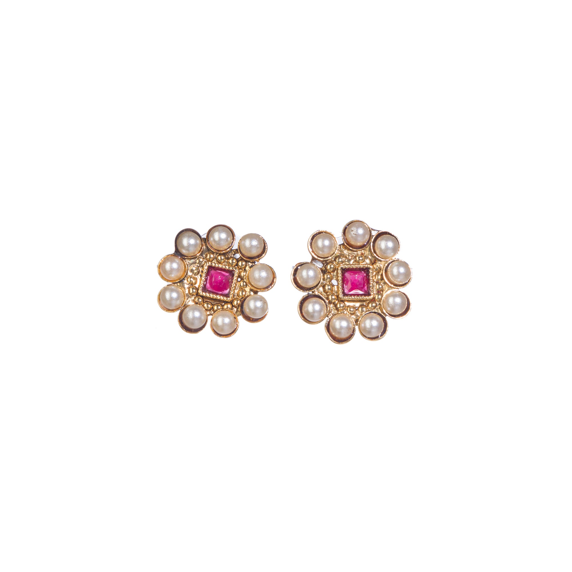 Short necklace with vibrant multi-color stones brings playful flair to festive attire.