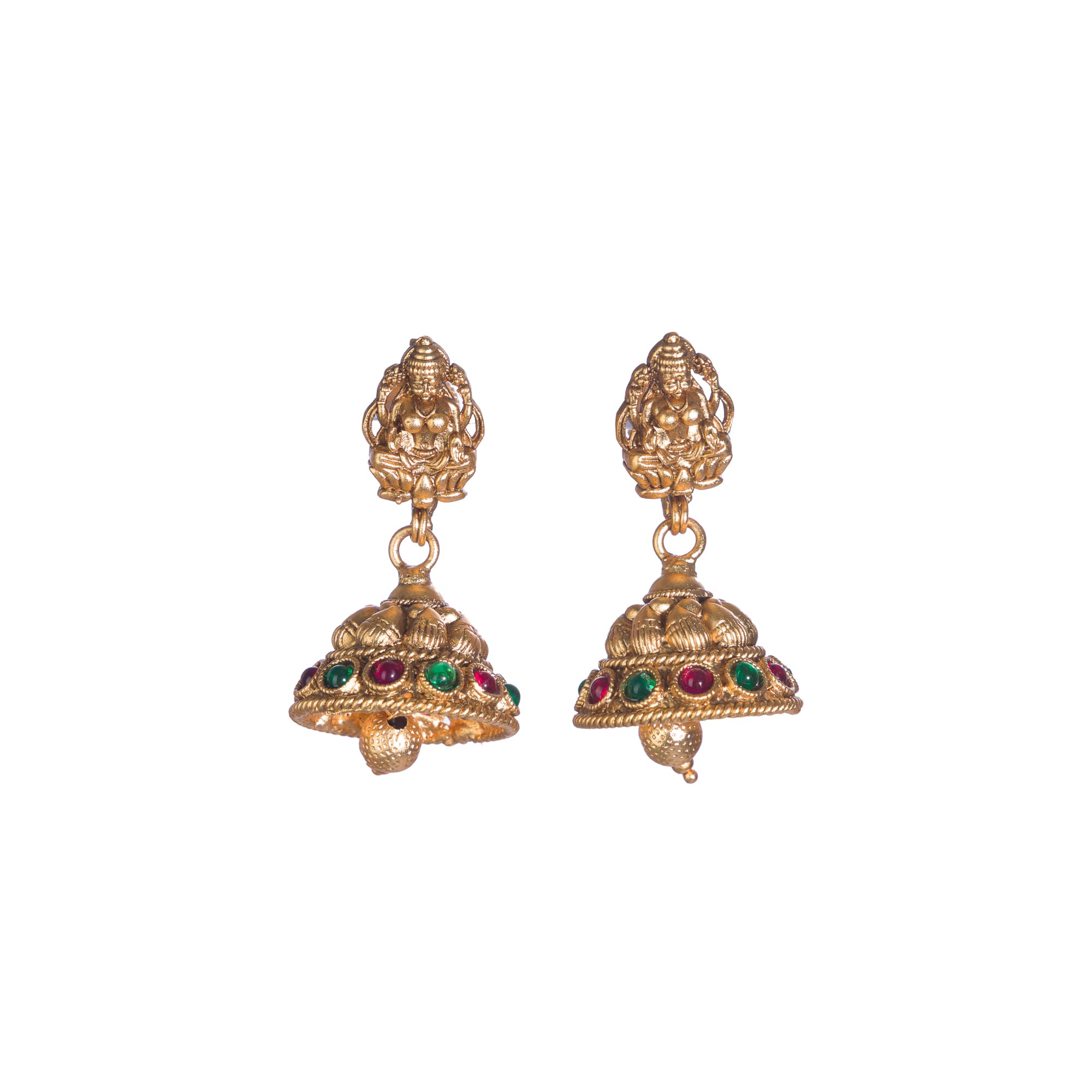 Traditional short temple necklace set, showcasing intricate craftsmanship and charm.