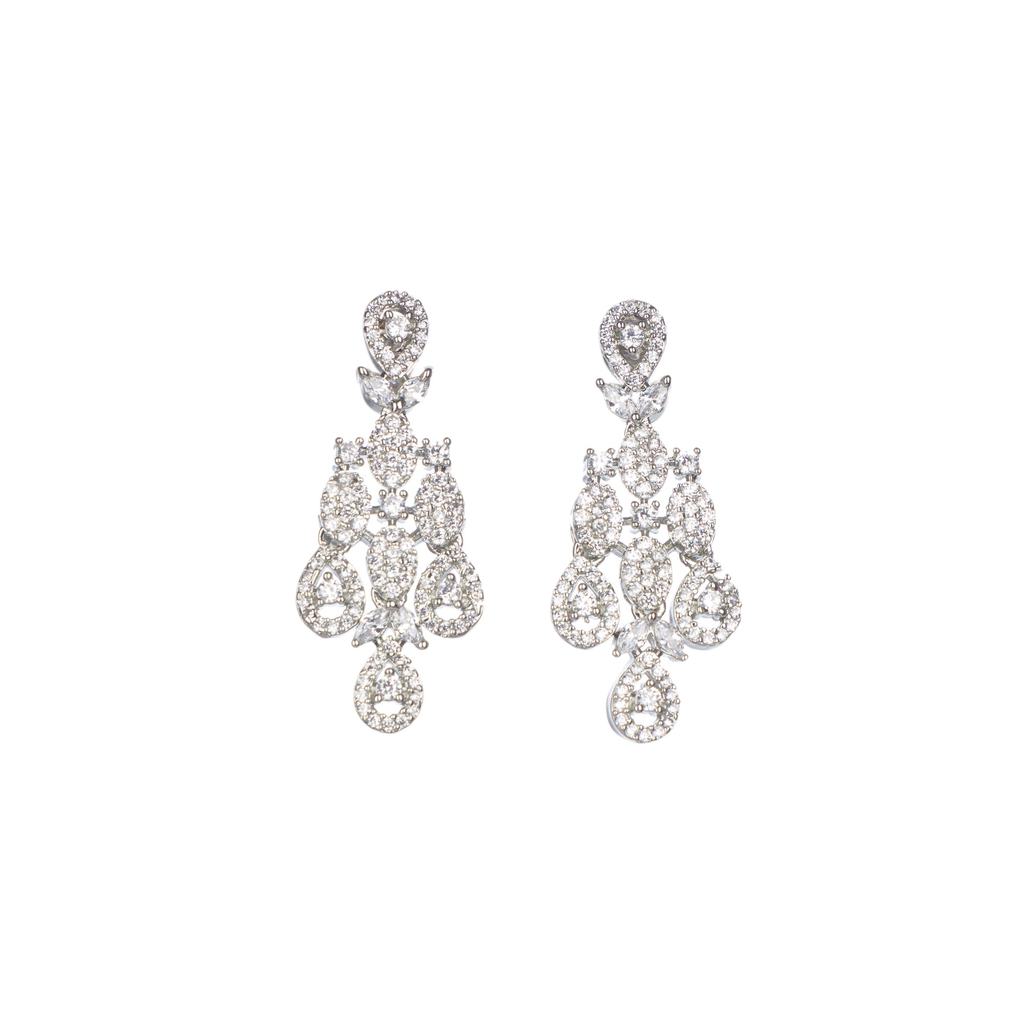 Elegant zircon necklace in silver polish offers rich, sophisticated charm.