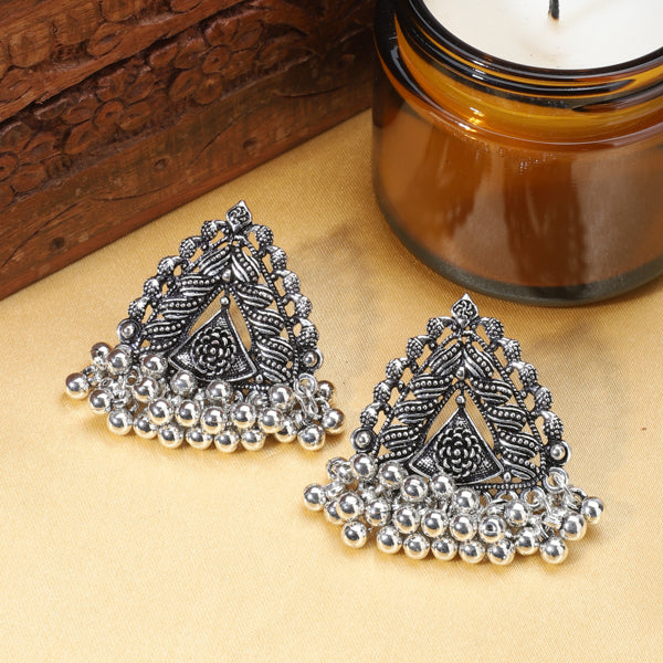 "Charming oxidized hoops with delicate ghungroo, blending tradition and playful jingles."