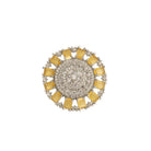Yellow zircon finger ring with silver band, vibrant and eye-catching, ideal for party wear

