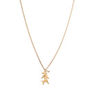 "Gold-tone pendant of a boy with a bow (dhanush), perfect for casual wear, adding a playful touch."
