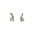 "Elegant zircon pendant set for neck and ear, perfect for casual wear, featuring a stylish '&' shape."
