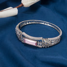 "Sparkling zircon bracelet in silver, radiating dazzling, gem-like brilliance, perfect for party wear."
