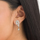 "Zircon mangalsutra in black and silver, blending traditional charm with radiant modern sparkle."
