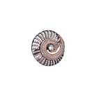 "Rose gold zircon ring with black accents blends elegance and dramatic flair for party wear."

