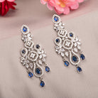 "Light blue zircon earrings offer delicate sparkle with a hint of serene elegance."
