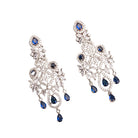 "Light blue zircon earrings offer delicate sparkle with a hint of serene elegance."
