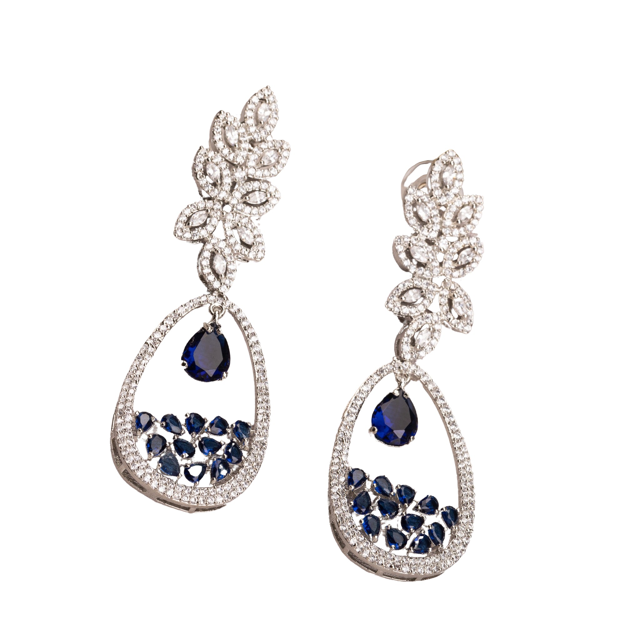 1. "Light blue zircon earrings offer a fresh, delicate sparkle with serene elegance."
