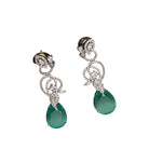 1. "Light green zircon earrings sparkle delicately, adding serene elegance to your look."
