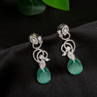 1. "Light green zircon earrings sparkle delicately, adding serene elegance to your look."

