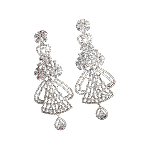 "Zircon dangler earrings sparkle with deep, captivating brilliance, perfect for any occasion."
