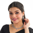 "Zircon heavy necklace with striking brilliance and bold elegance."
