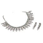 "Light green zircon necklace adds a fresh, subtle touch of elegance."
