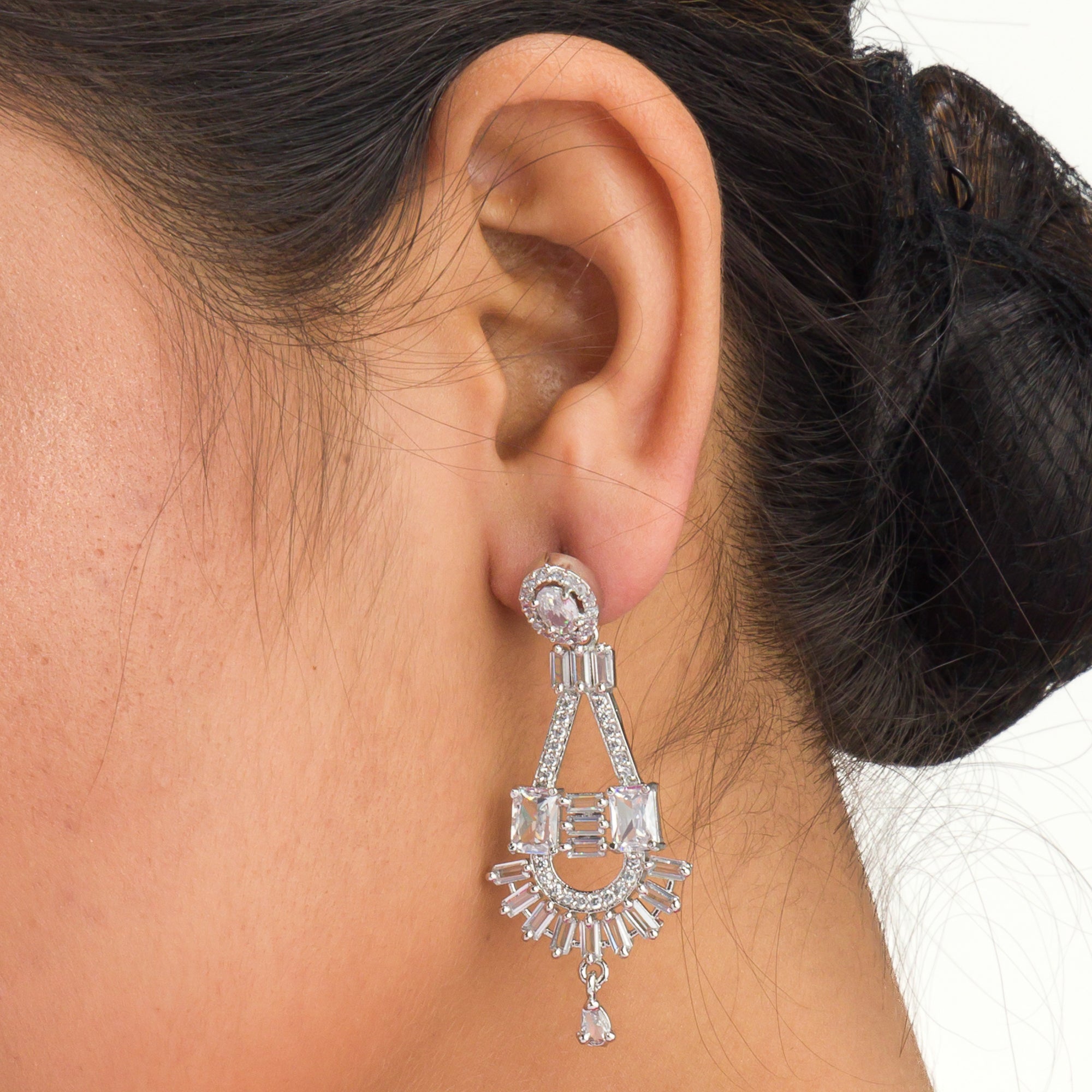"Zircon necklace with infinity design symbolizes timeless elegance."
