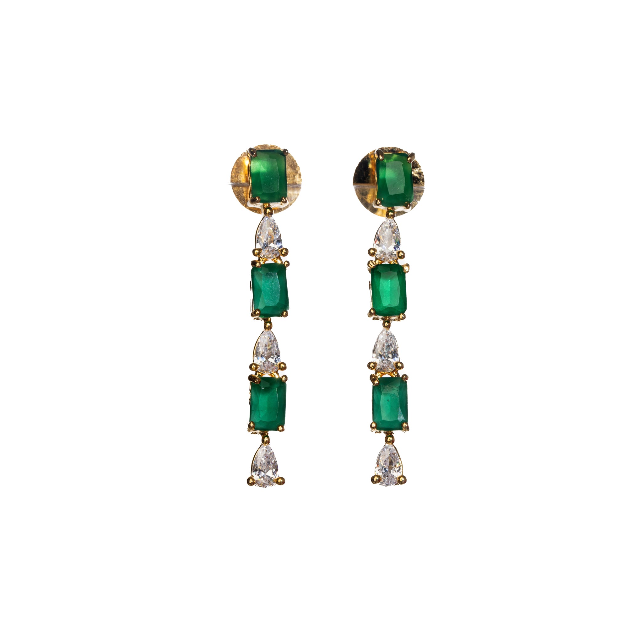 "Elegant green zircon necklace offers a vibrant splash of color and brilliance."

