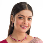 "Rose gold zircon necklace exudes timeless elegance with a warm, radiant shine."
