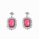 "Rich maroon zircon pendant necklace adds sophistication and elegance."
