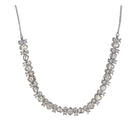 "Understated zircon necklace offers classic elegance and sparkle."
