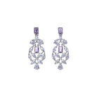 "Navy blue zircon necklace in rose gold offers deep, elegant allure and sophistication."
