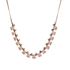 "Triangular rose gold zircon necklace adds sleek, modern sophistication to your look."
