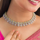 Rose gold necklace with yellow zircon brings radiant charm and warmth to your look.
