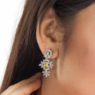 Rose gold necklace with yellow zircon brings radiant charm and warmth to your look.
