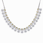 Rose gold necklace with yellow zircon brings radiant charm and warmth to your look.
