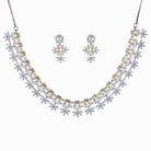 Rose gold necklace with yellow zircon brings radiant charm and warmth to your look.
