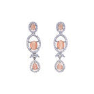 Salmon zircon necklace dazzles with its warm, unique glow for a stylish statement."
