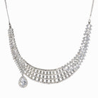 1. "Zircon necklace with a large drop stone adds dramatic sparkle to any look."
