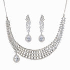 1. "Zircon necklace with a large drop stone adds dramatic sparkle to any look."
