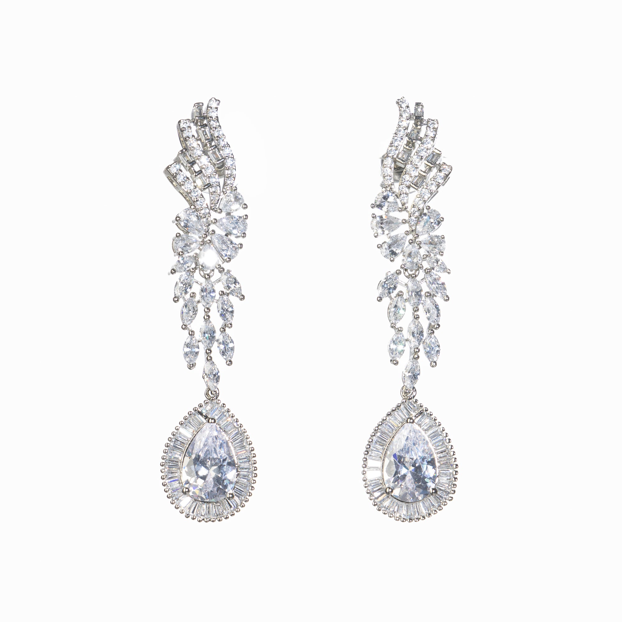 1. "Zircon necklace with a large drop stone adds dramatic sparkle to any look."
