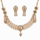 Temple necklace with intricate craftsmanship adds timeless elegance to your festive ensemble.
