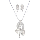 Silver zircon pendant shines with refined elegance for a timeless look.
