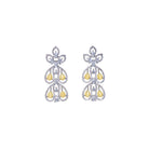 Yellow and white zircon stones create a dazzling contrast in this elegant necklace.
