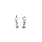 S-shaped zircon design offers sleek, flowing elegance for a refined style.

