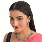 Bold black zircon necklace offering a striking and sophisticated contrast for festivals.
