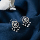Sleek silver zircon studs offer a trendy and elegant style for daily wear.
