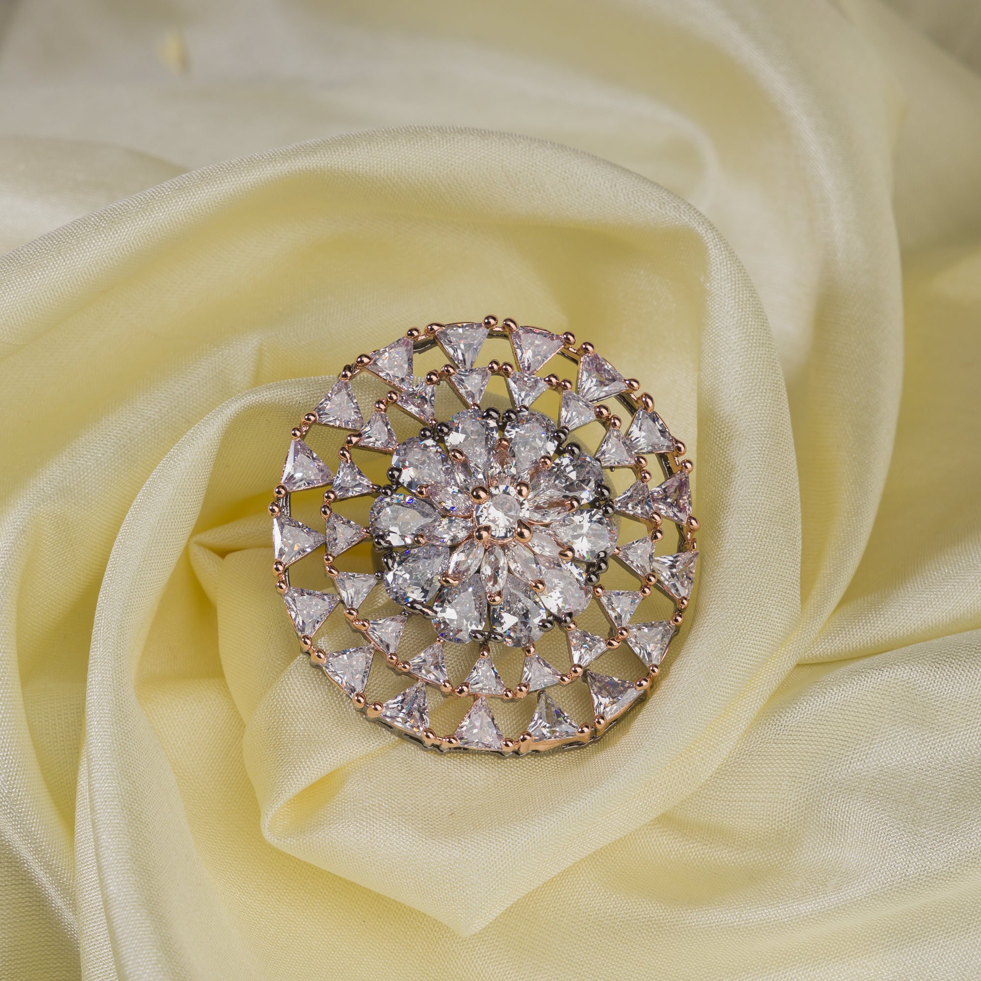 Black zircon-studded silver finger ring adds bold elegance with dazzling sparkle.
