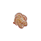 Gold-tone zircon finger ring combines dazzling sparkle with timeless elegance.

