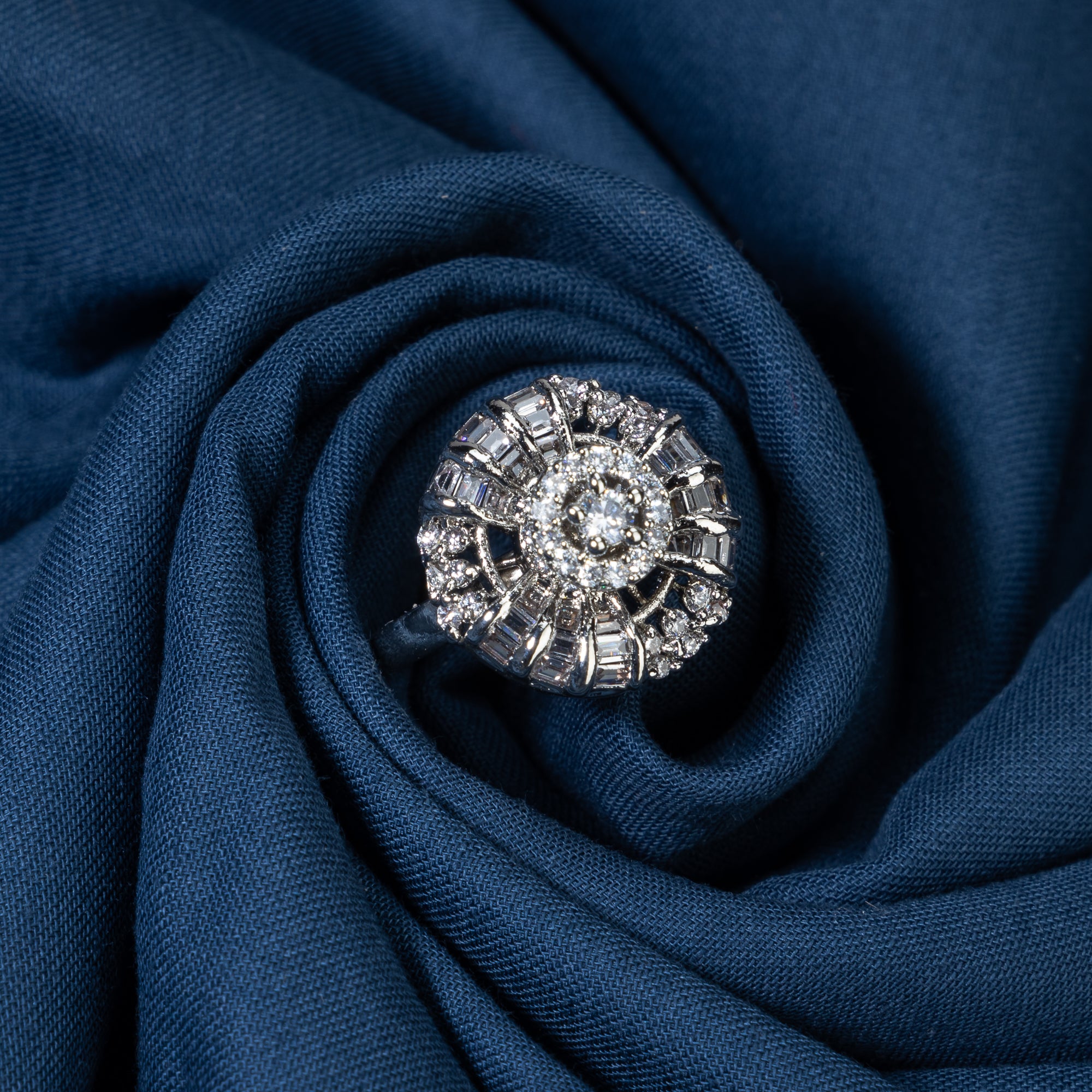 Silver zircon finger ring adds timeless sparkle and versatile elegance for casual wear.
