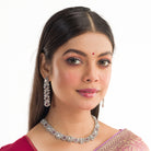 Purple zircon necklace set in silver for an elegant and stylish party look.
