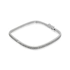 Sleek square-shaped 925 silver bracelet, modern design for casual elegance. Perfect for any look.
