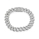 Unisex 925 silver bracelet with dazzling zircon studs for versatile and stylish wristwear.
