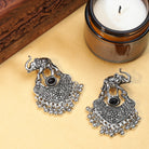 Charming oxidized elephant-design hoops blending tradition with a unique touch.
