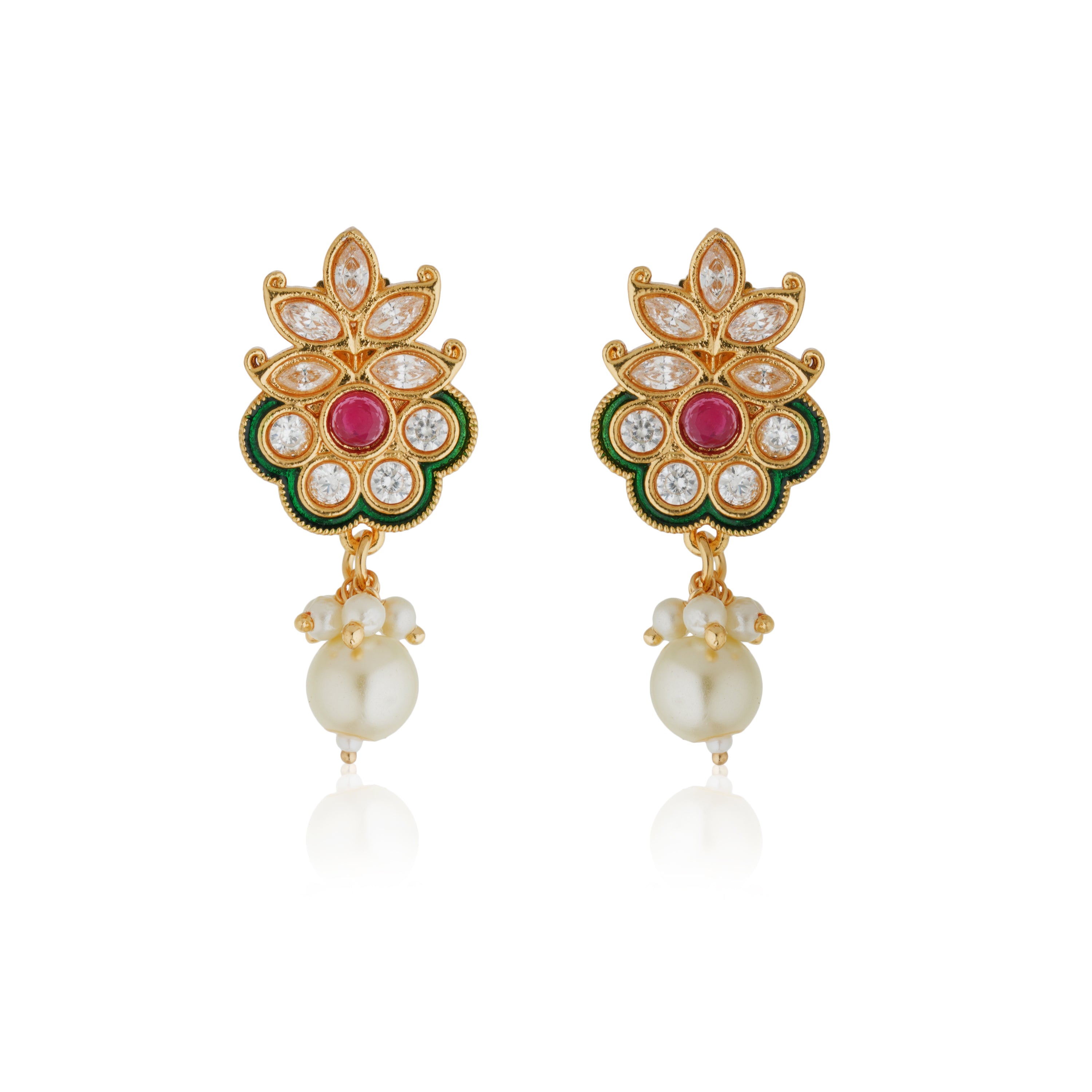 Exquisite Goddess Laxmi crafted temple necklace set with intricate design for festive occasions.
