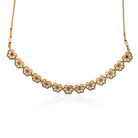Exquisite Goddess Laxmi crafted temple necklace set with intricate design for festive occasions.
