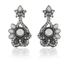 Elegant oxidized necklace set with intricate detailing, adding vintage charm to any outfit.
