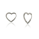 "Charming 925 silver heart-shaped hoop earrings, adding love and elegance to your style."
